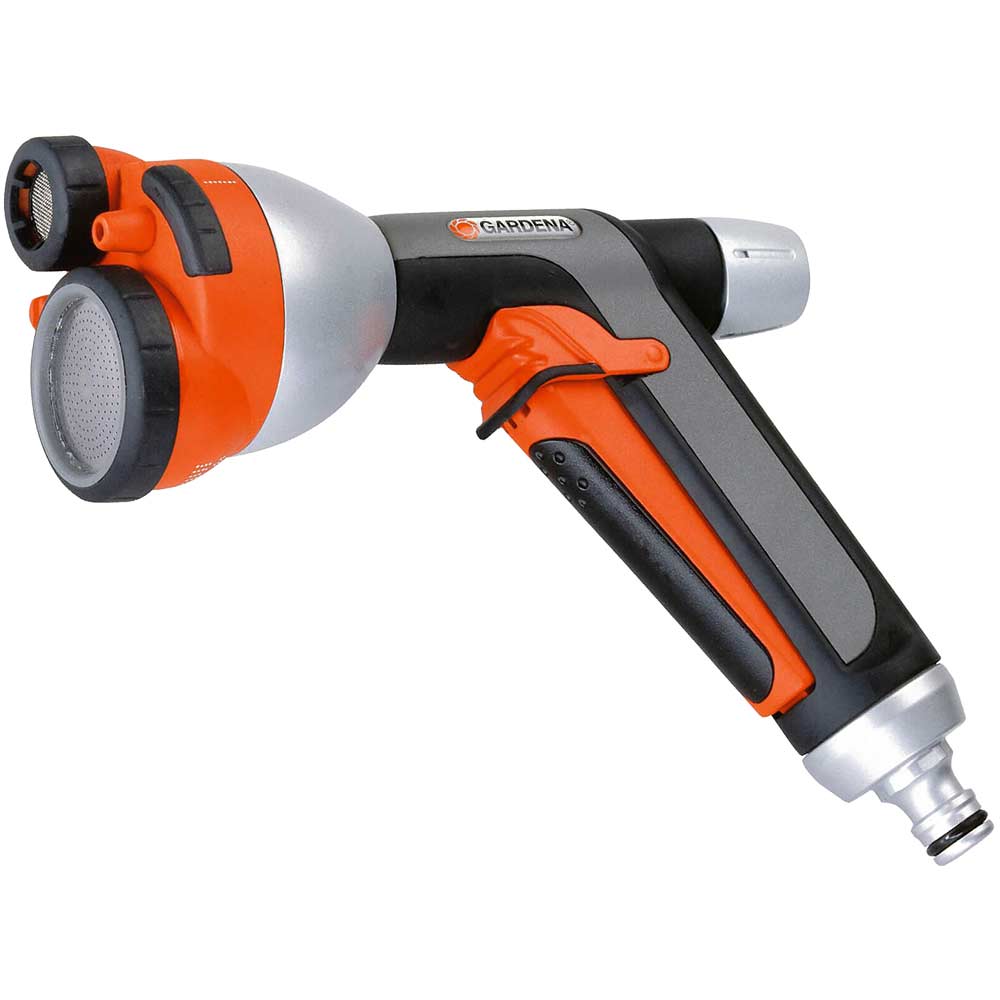 Image of Gardena Premium Metal Adjustable Spray Gun with 4 Spray Patterns for Hose Pipes