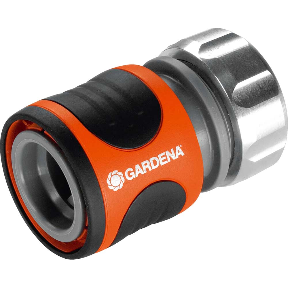 Gardena Premium Metal Water Stop Hose Connector for 12.5mm (1/2") Hoses