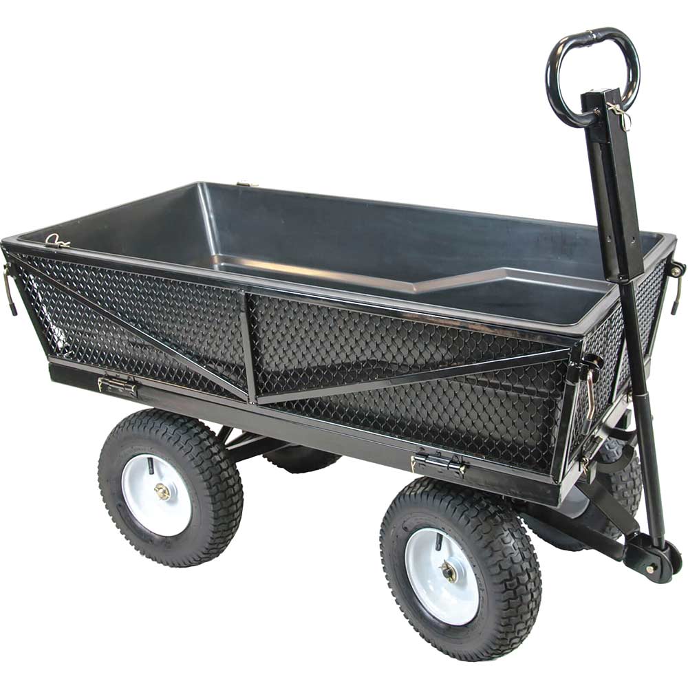 Handy Multi Purpose Tipping Towable Garden Trolley