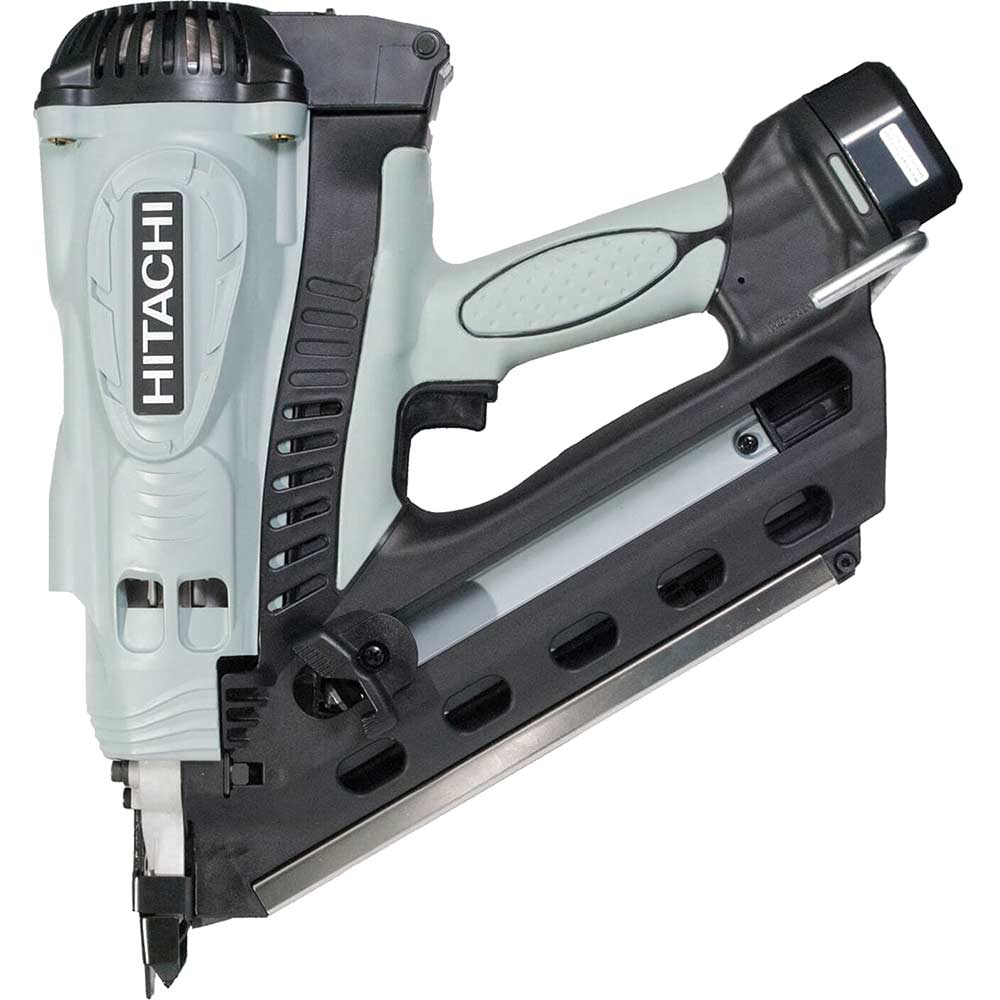 Image of Hitachi Nr90Gc2 Cordless Gas Framing Nail Gun Clipped Head Nails 50 - 90mm with 2 Batteries