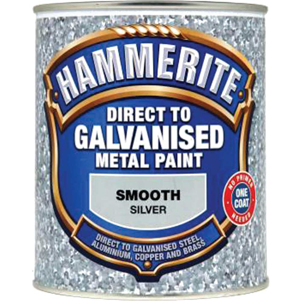 Hammerite Direct to Galvanised Metal Paint Silver 750ml