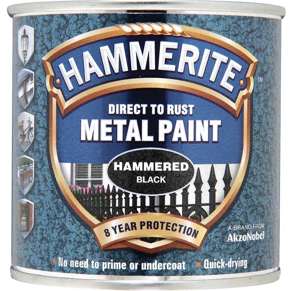 Hammerite Hammered Finish Black 250ml