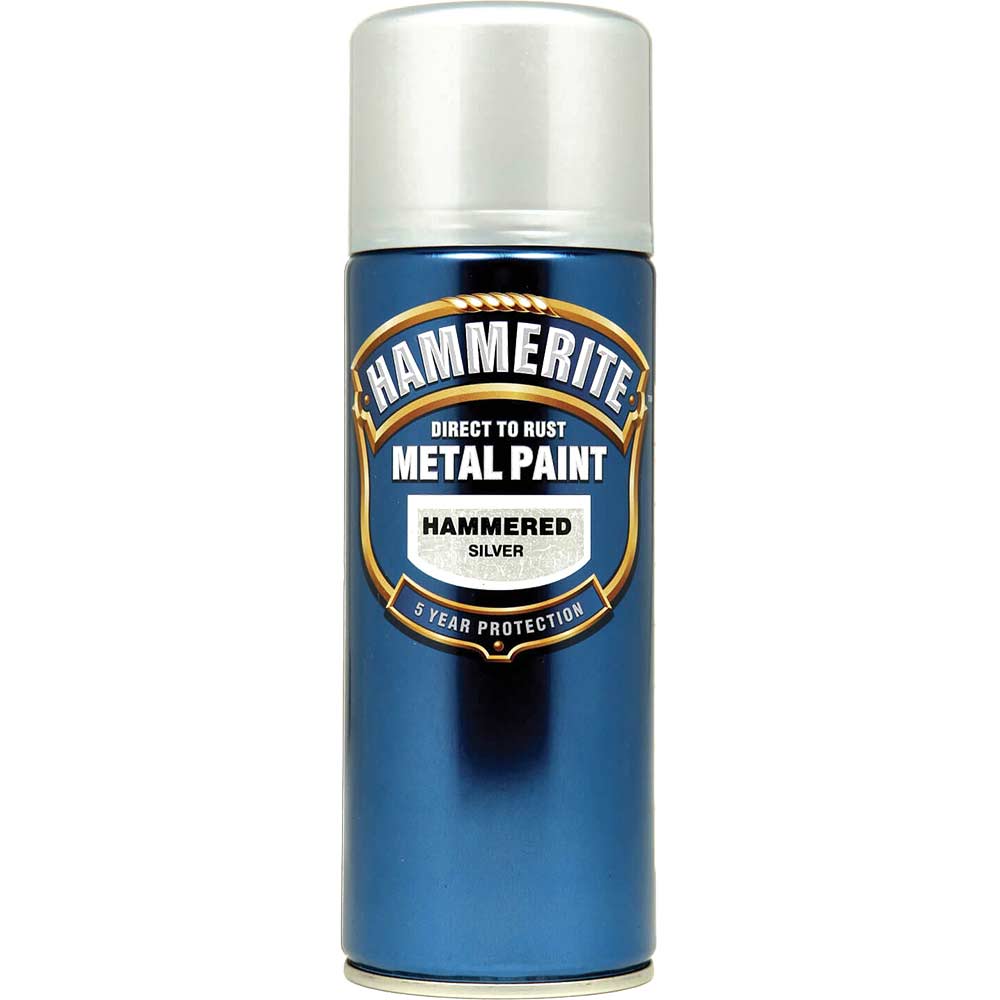 Hammerite Hammered Finish Aerosol Silver Grey 400ml
