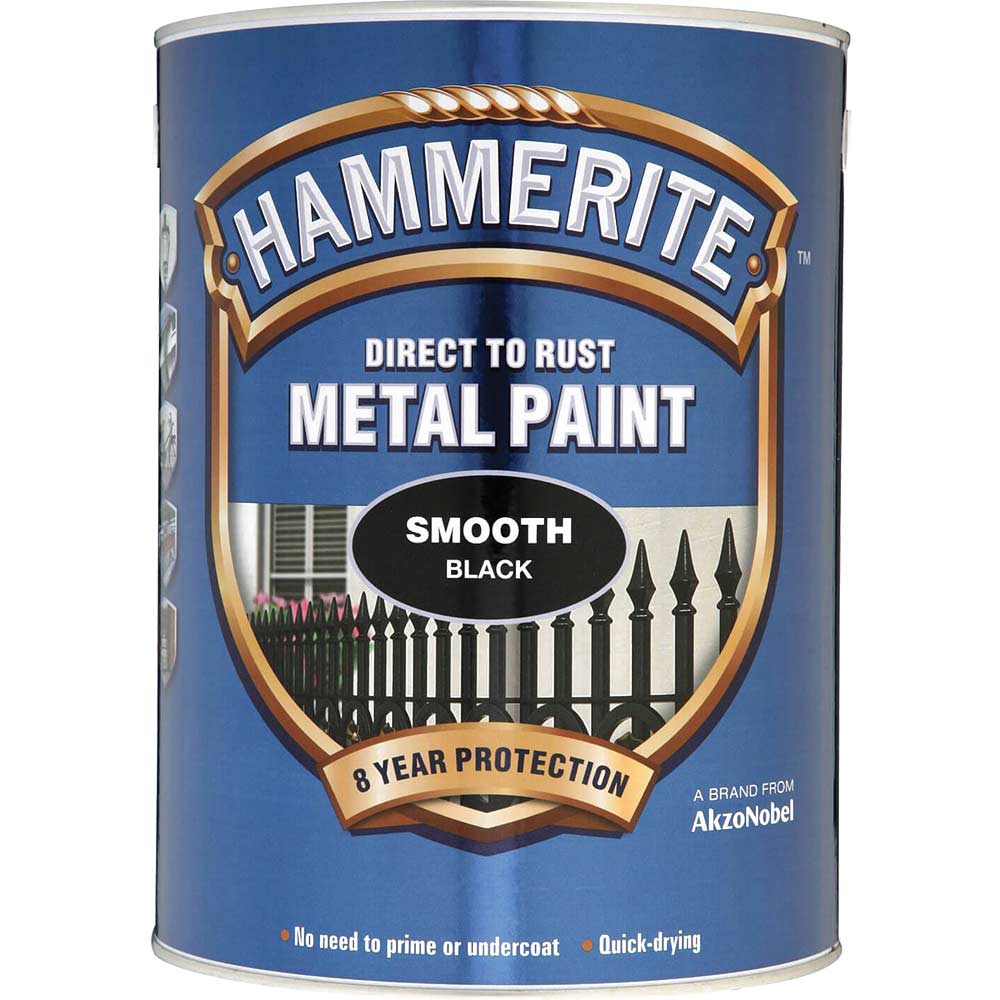 Hammerite Smooth Finish Black 5 Litre