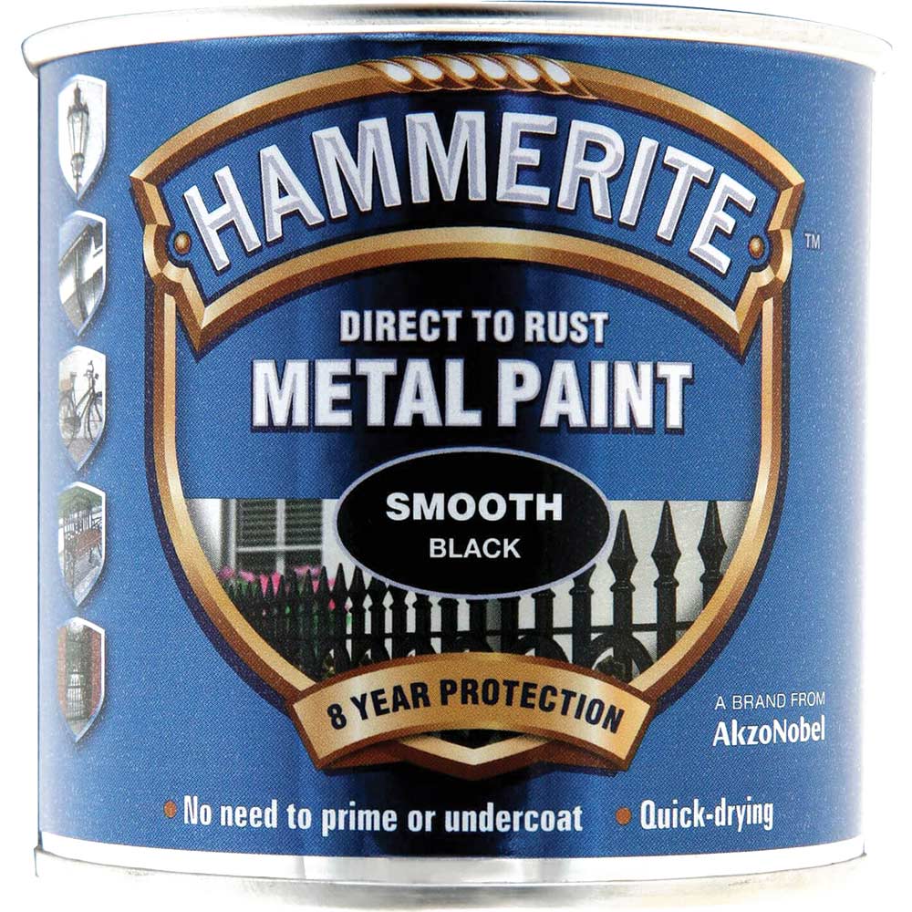Image of Hammerite Smooth Finish Black 250ml