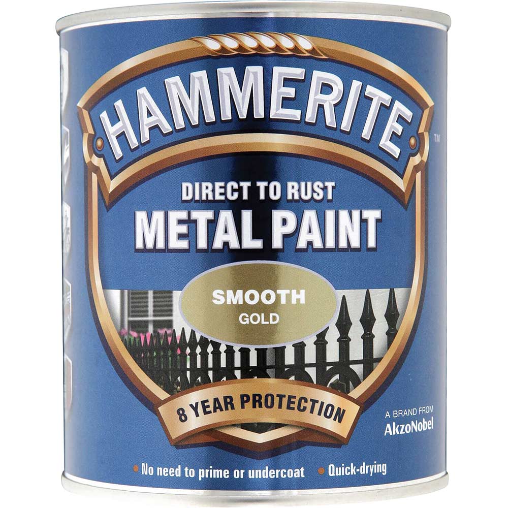 Hammerite Direct to Rust Smooth Finish 750ml Gold