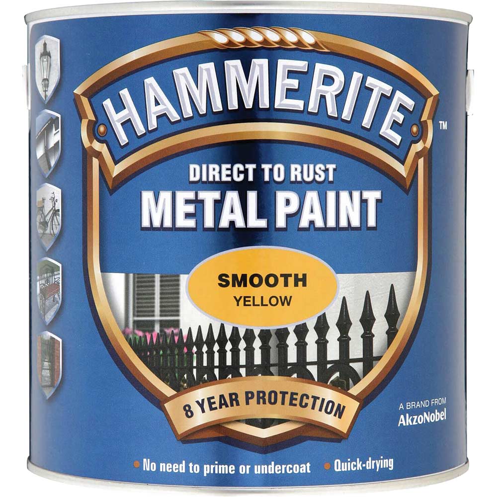 Image of Hammerite Smooth Finish Yellow 2.5l