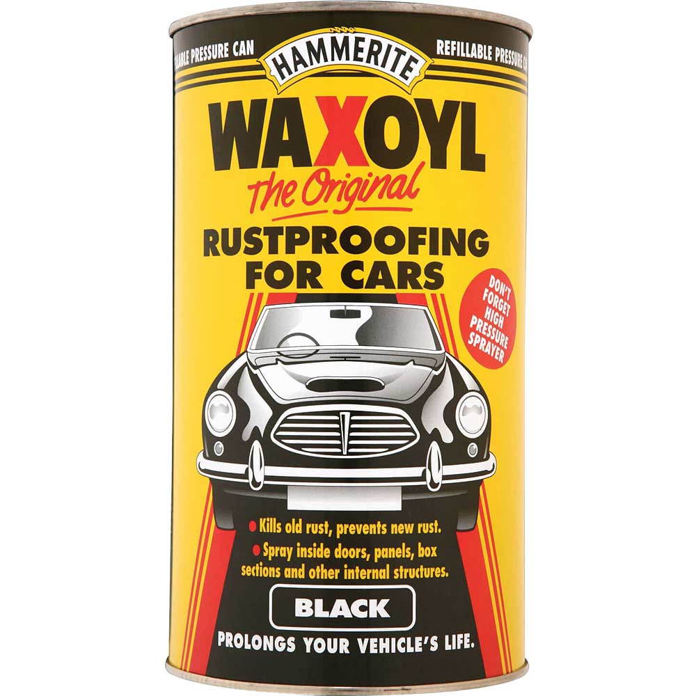 Image of Hammerite Waxoyl Rust Remover & Protector Black Pressure Can 2.5 Litre
