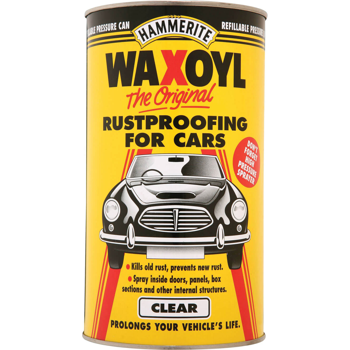 Hammerite Waxoyl Rust Remover & Protector Clear Pressure Can 2.5 Litre