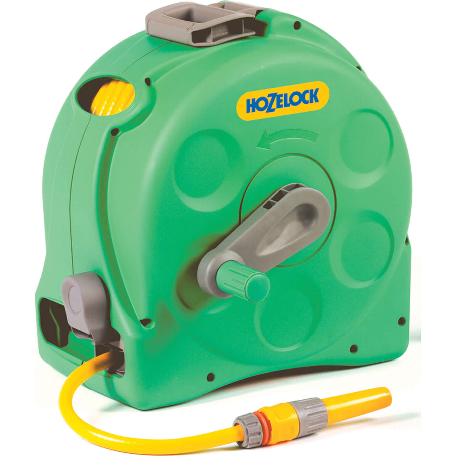 Hozelock 25m Floor Or Wall 2 In 1 Compact Hose Reel + 25m Hose + Connectors