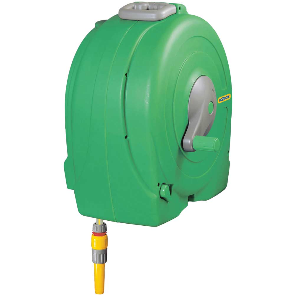 Image of Hozelock 40 Metre Wall Mounted Fast Hose Reel with 40 Metre Hose Pipe 12.5mm (1/2&quot;) & Connectors