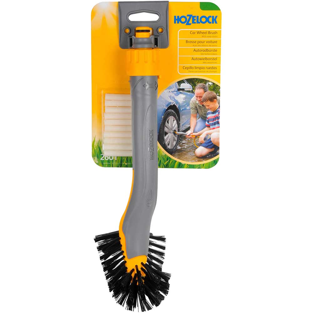 Image of Hozelock Flexible Car Wheel Wash Brush for Hose Pipes