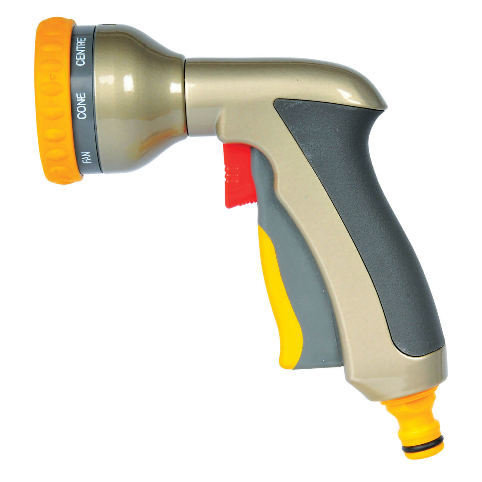 Image of Hozelock Metal Multi Water Spray Gun Plus with 8 Spray Patterns for Hose Pipes