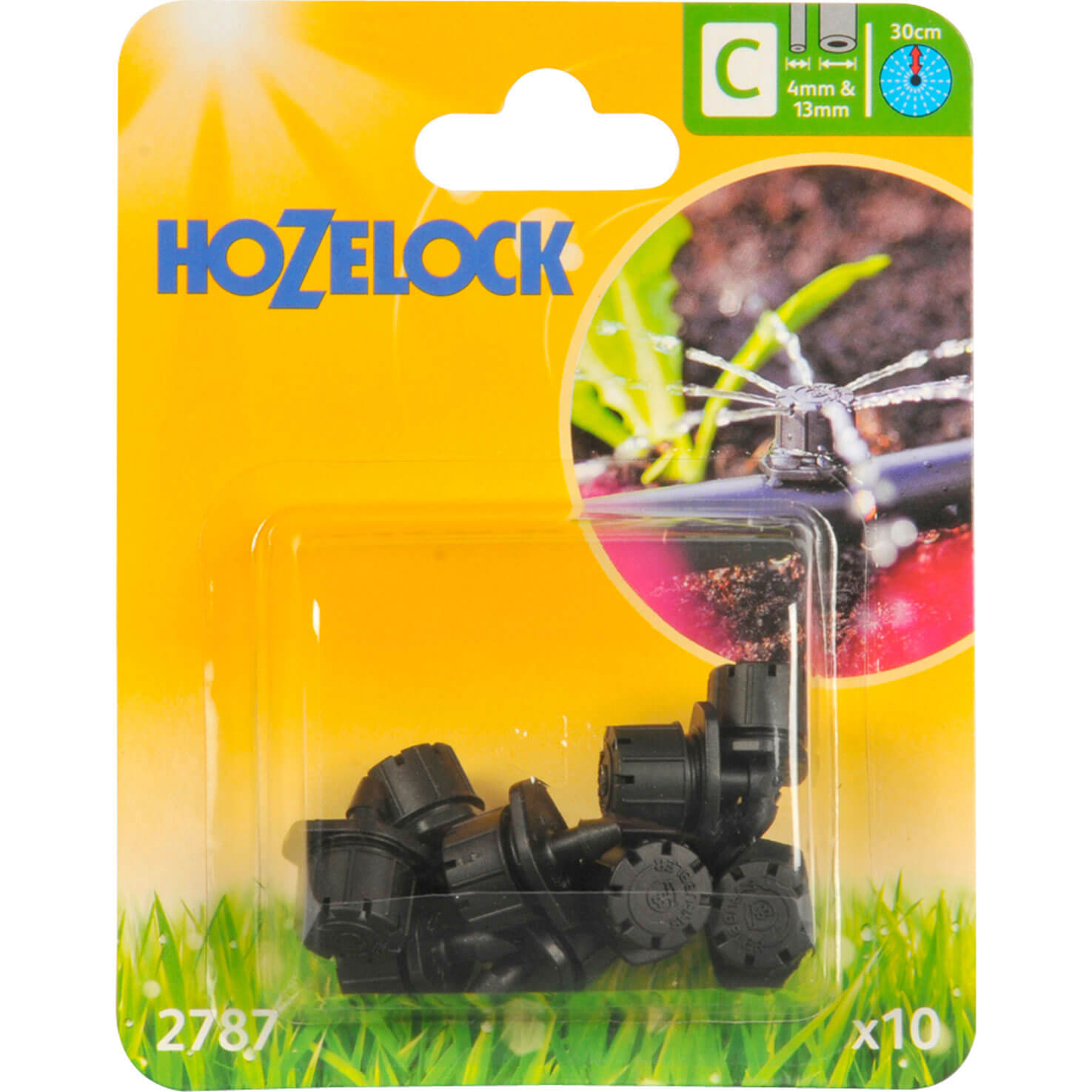 Hozelock End of Line Adjustable Mini Garden Water Sprinkler Pack of 10 for 4mm Auto Watering System