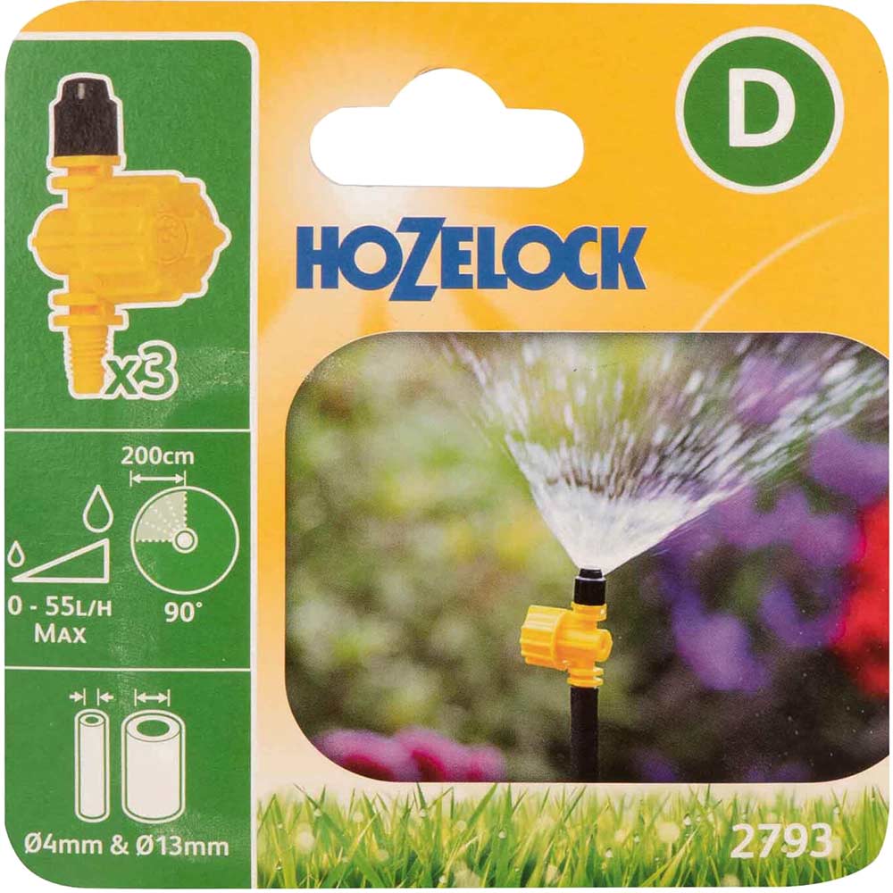 Image of Hozelock 90° Adjustable Microjet Pack of 3 for 4mm Auto Watering System