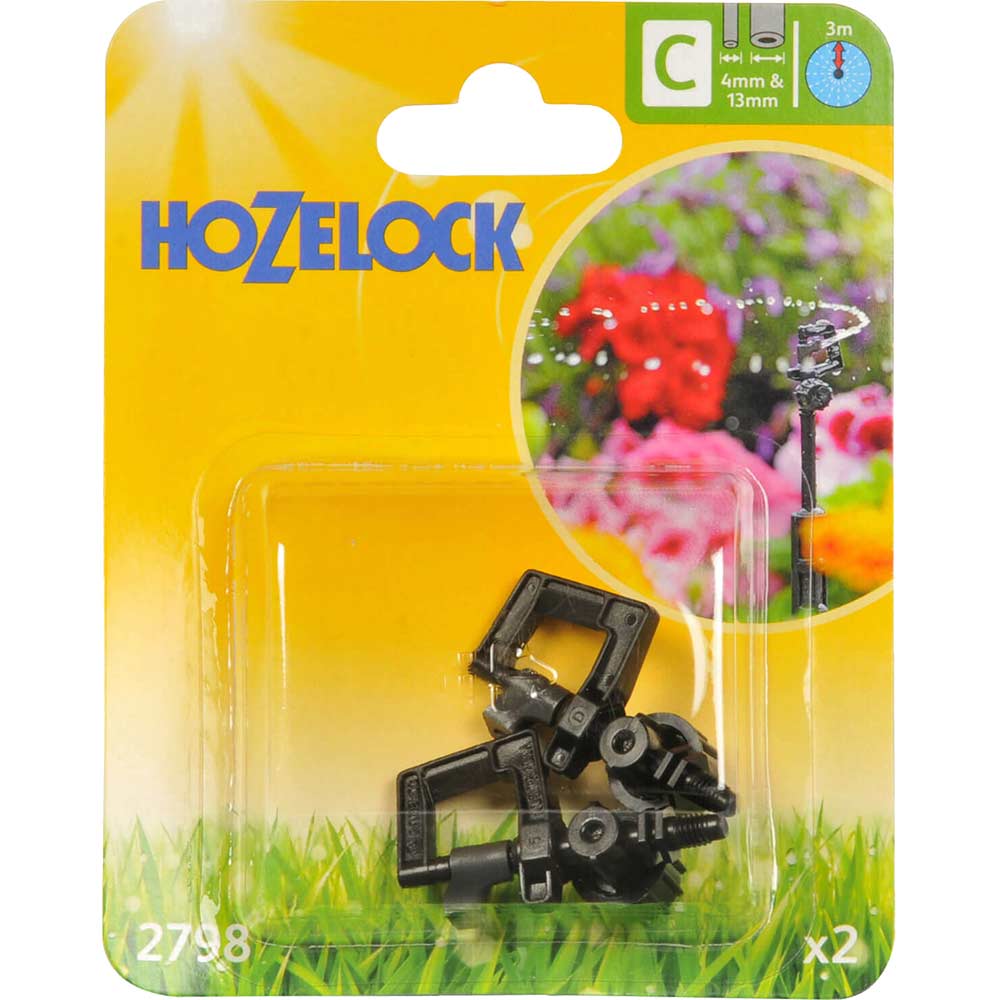 Image of Hozelock 360° Mini Garden Water Sprinkler Pack of 2 for 4mm Auto Watering System
