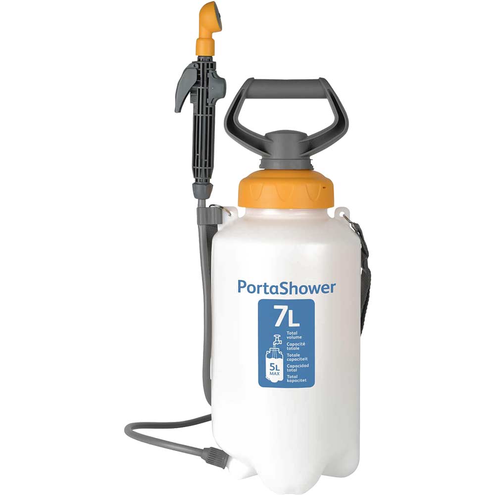 Hozelock 4 in 1 Portashower Compact Pressure Sprayer Shower 7 Litres Holds 5 Litres