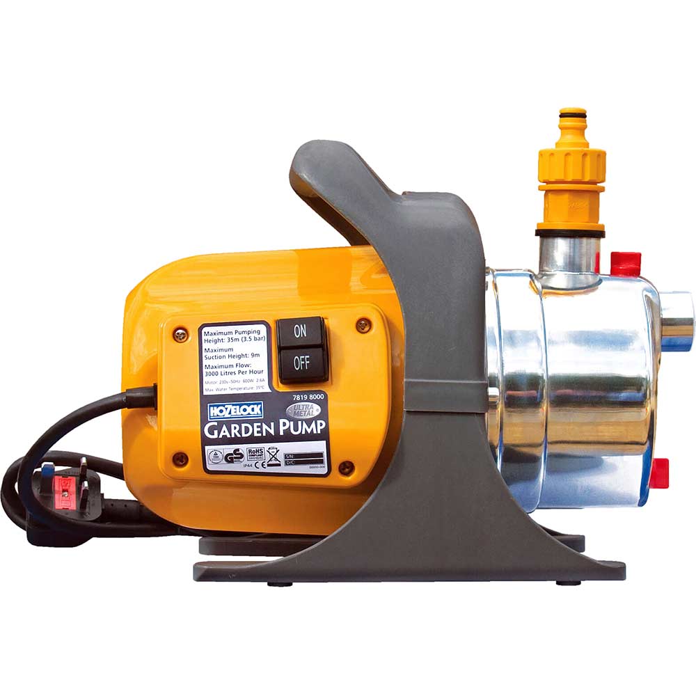 Hozelock Ultra Metal 3.5 Bar Garden Water Pump 3500 Litres Hour Max Flow Rate 240v