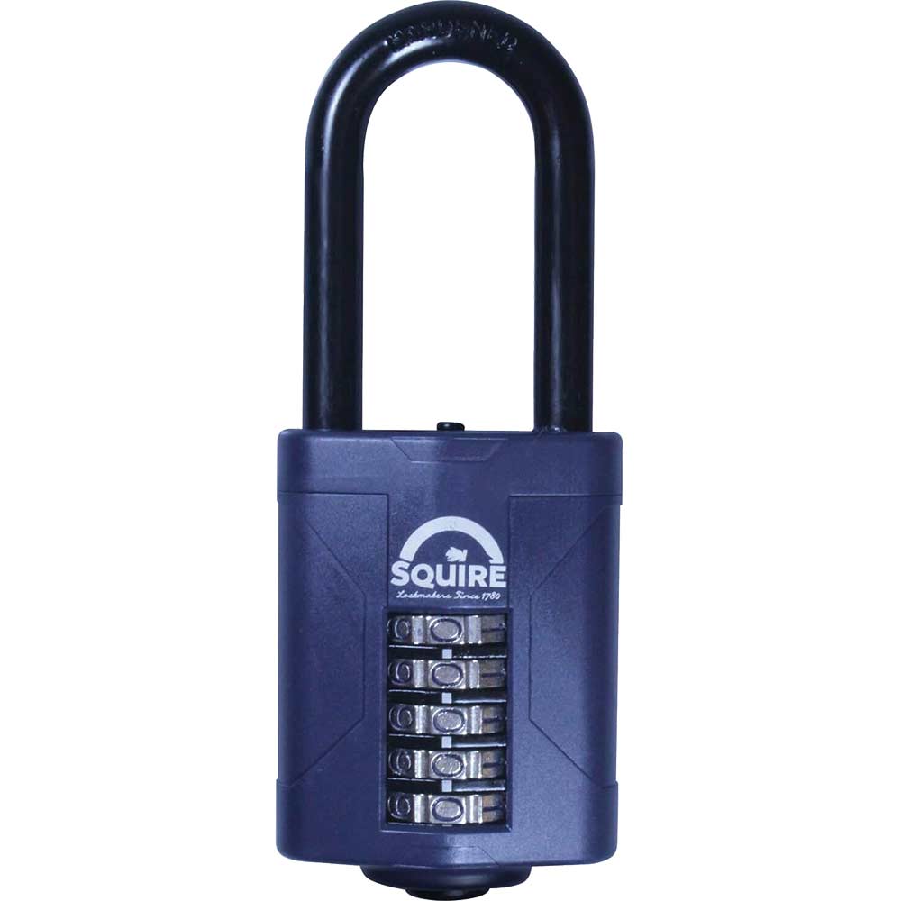 Henry Squire 63mm Push Button Long Shackle Combination Padlock