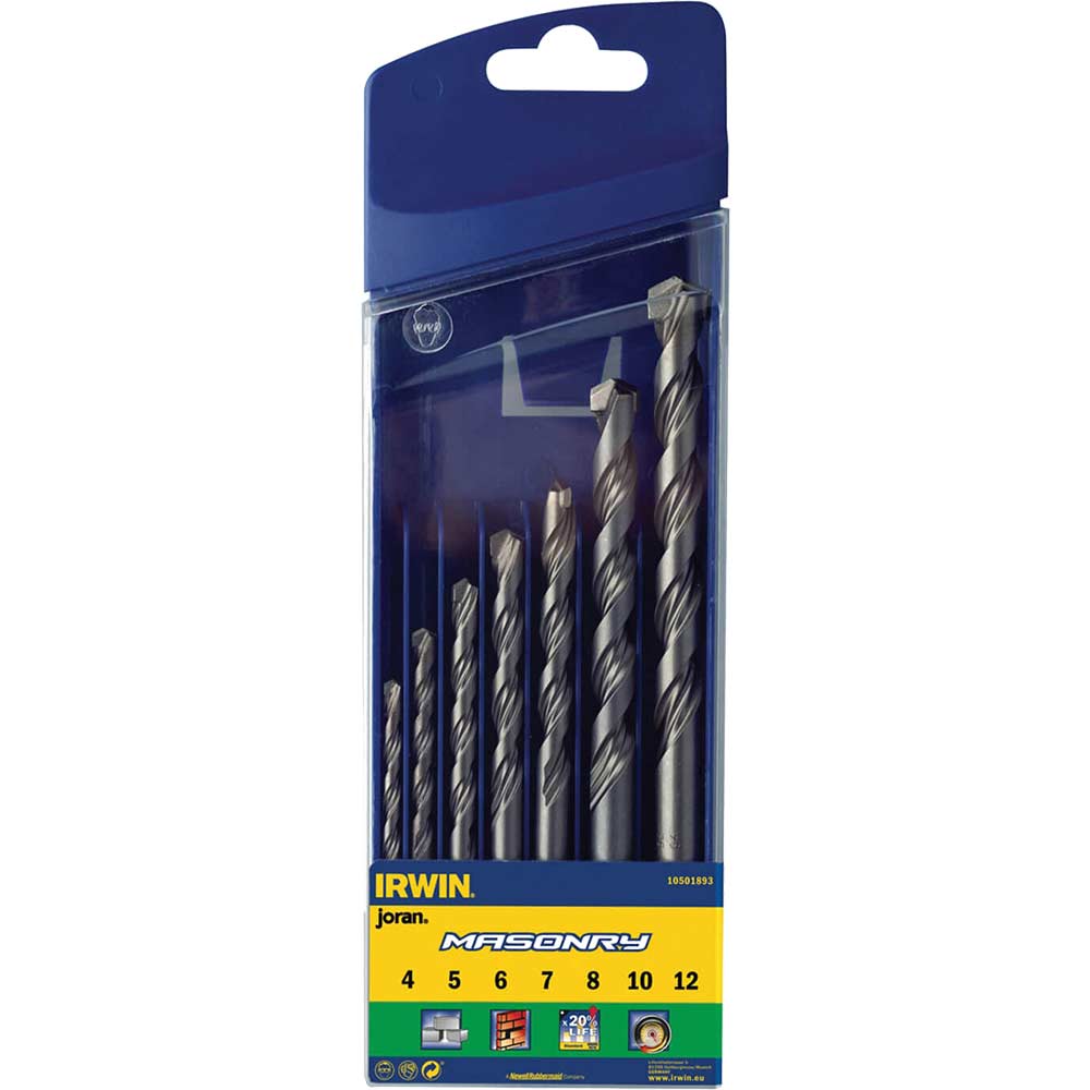 Image of Irwin 7 Piece Masonry Drill Bit Set 4 - 12mm