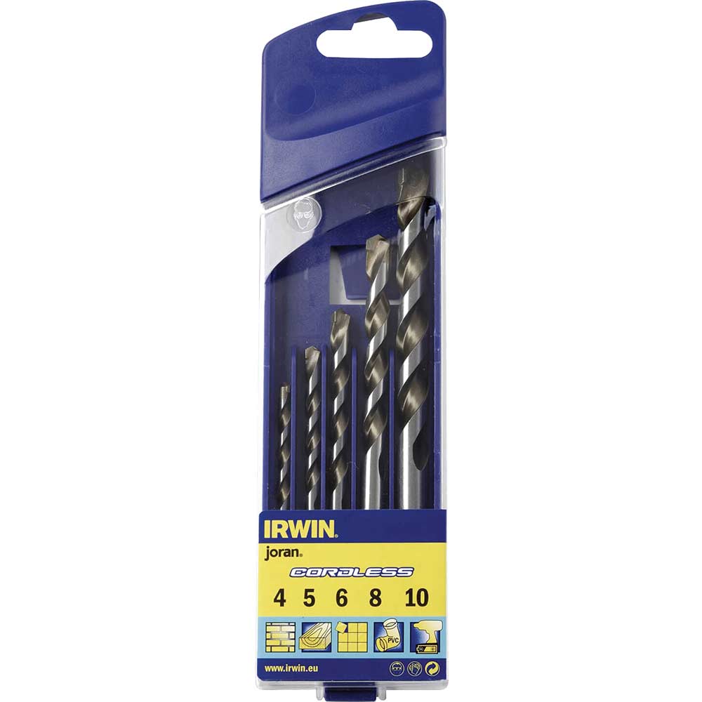 Image of Irwin Multi Purpose 5 Piece Drill Bit Set 4 - 10mm