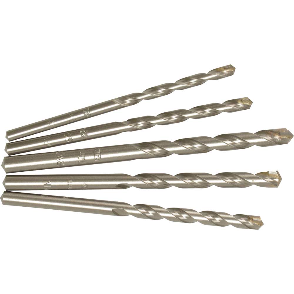 Image of Irwin 5 Piece Masonry Drill Bit Set 5 - 7mm