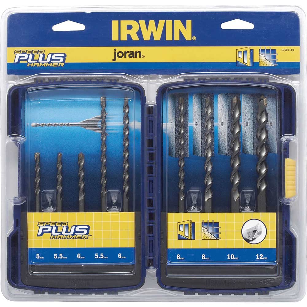 Image of Irwin Joran 9 Piece Speedhammer SDS Plus Drill Bit Set 5 - 12mm