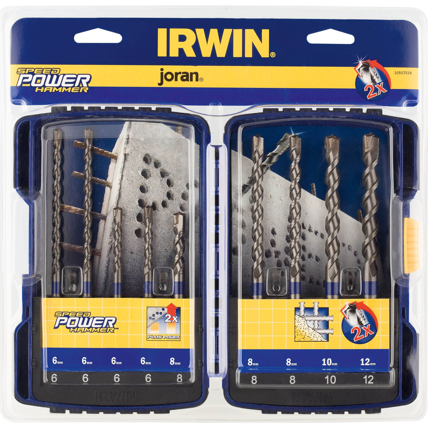 Irwin 9 Piece Speedhammer SDS Plus Drill Bit Set 6 - 12mm