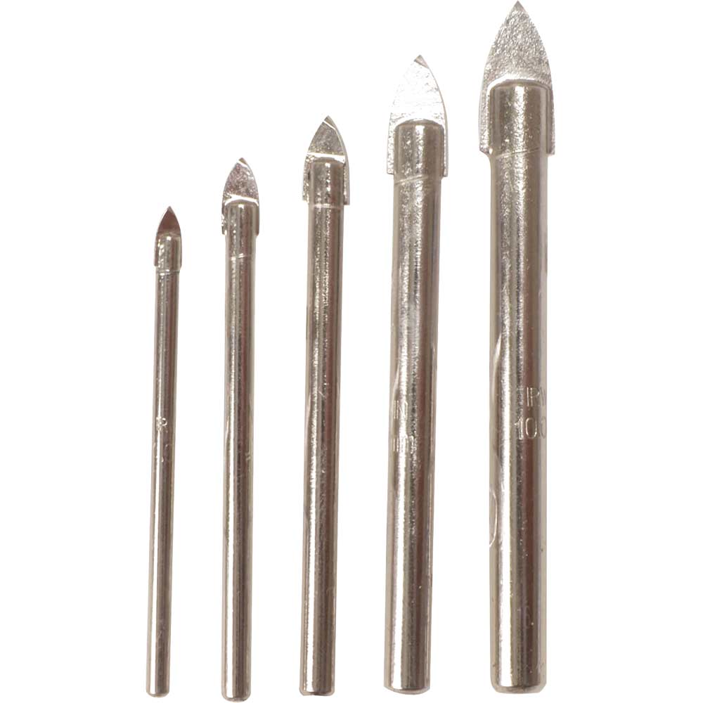 Image of Irwin 5 Piece Glass & Tile Drill Bit Set 4 - 10mm