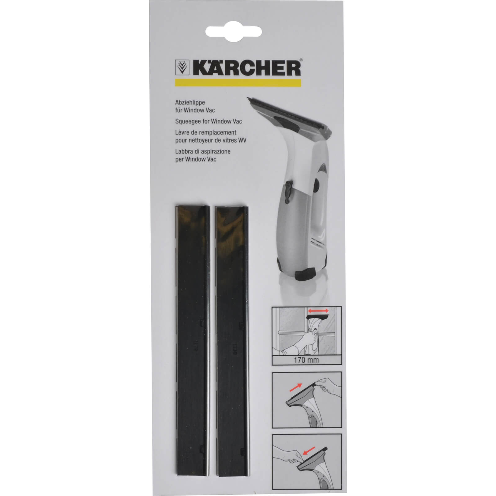 Karcher Replacement Squeegee Blades 170mm for Karcher Window Vacs Pack of 2