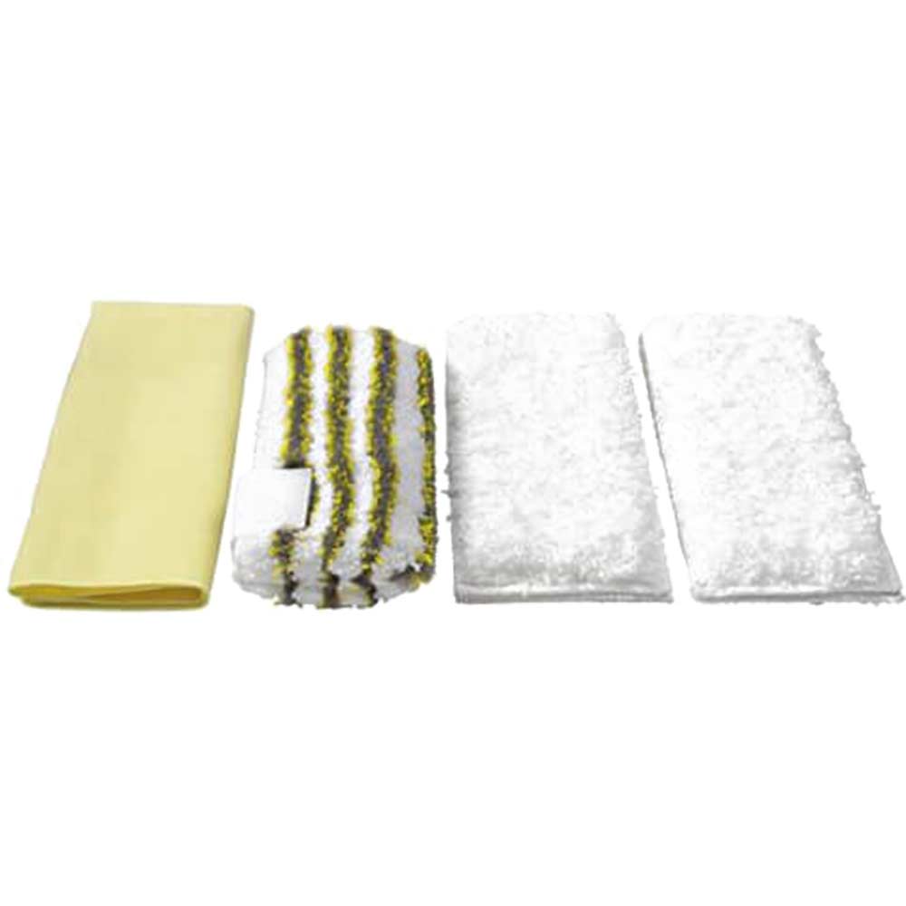 Karcher Pack of 4 Various Floor Tool Bathroom Microfibre Cloths for SC & DE 4002 Steam Cleaners