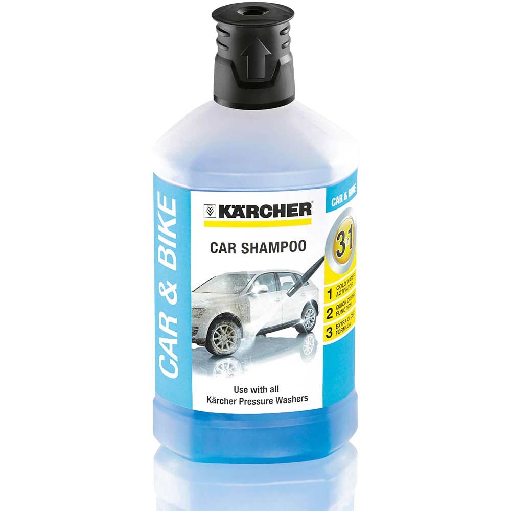 Image of Karcher Mild Alkaline Foam Car Shampoo Plug n Clean Detergent 1 Litre for Pressure Washers