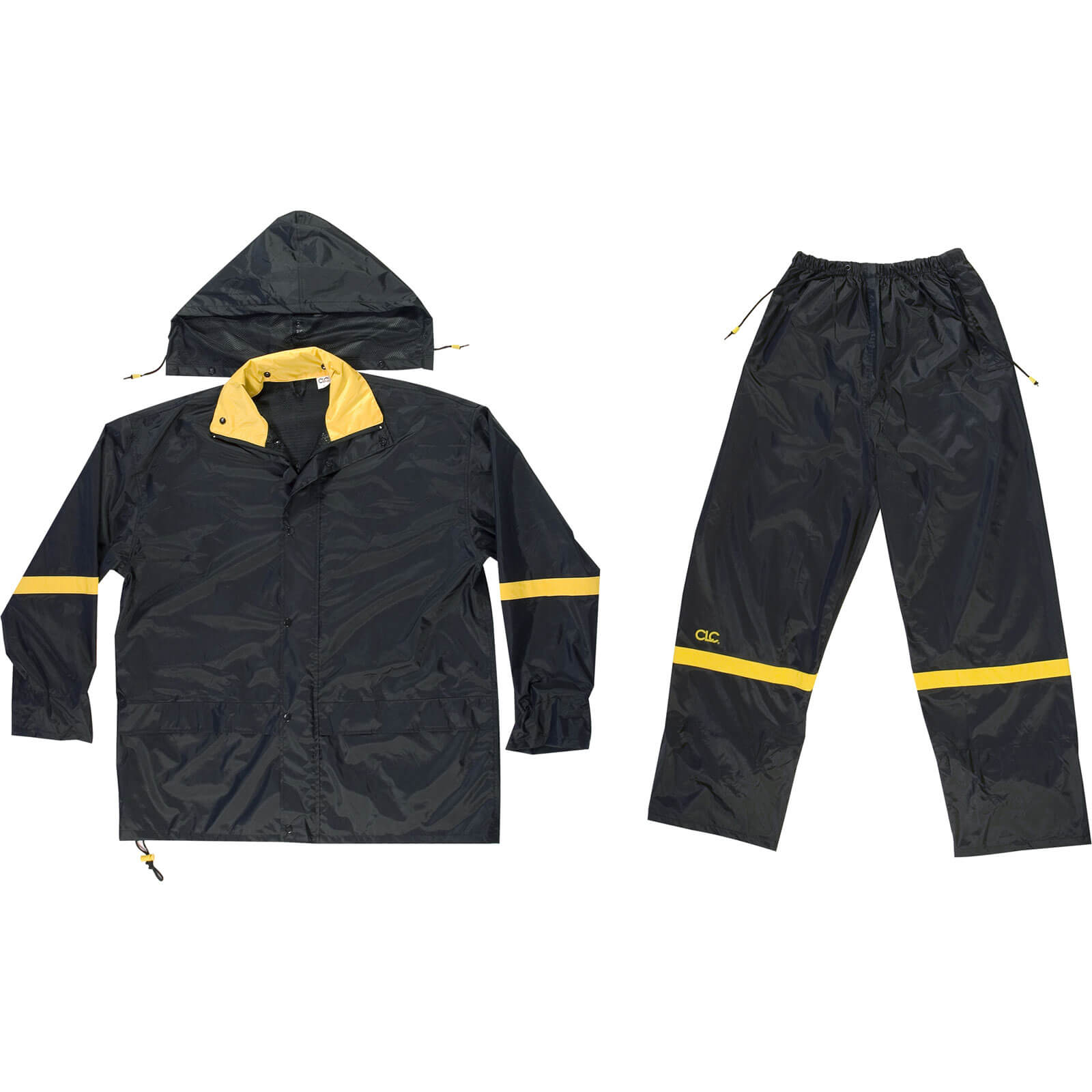 Kunys 3 Piece Black Nylon Water Resistant Suit 2XL