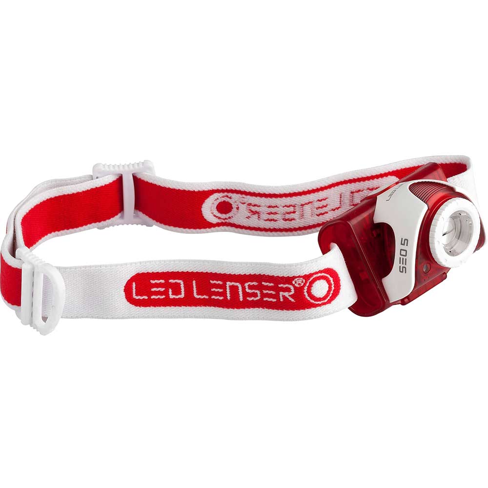 LED Lenser SEO5 Focusing Head Torch Red 180 Lumens Size 3 x AAA Batteries Plus FREE Pack of 8 Durace