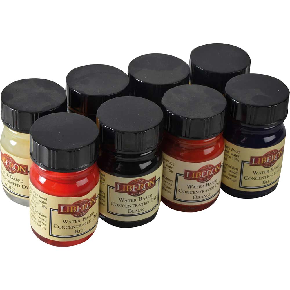 Liberon Concentrated Water Based Dye Assorted 15ml x 8