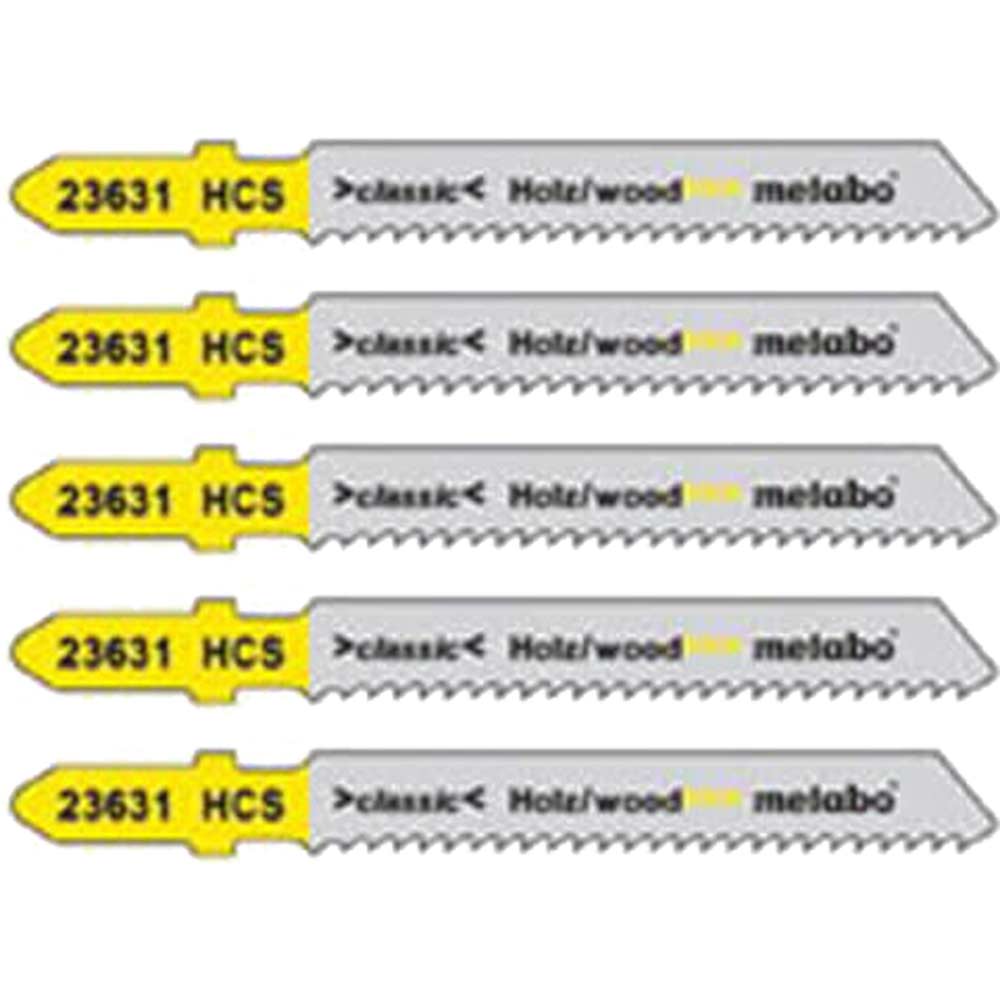 Metabo 5 Piece HCS Professional Jig Saw Blades for Wood