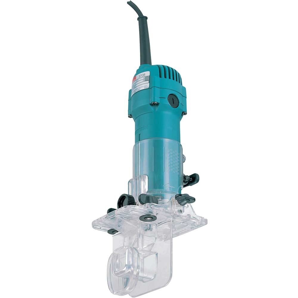 Image of Makita 3708F 1/4&quot; Trimmer with Light + Tilting Base 440w 240v