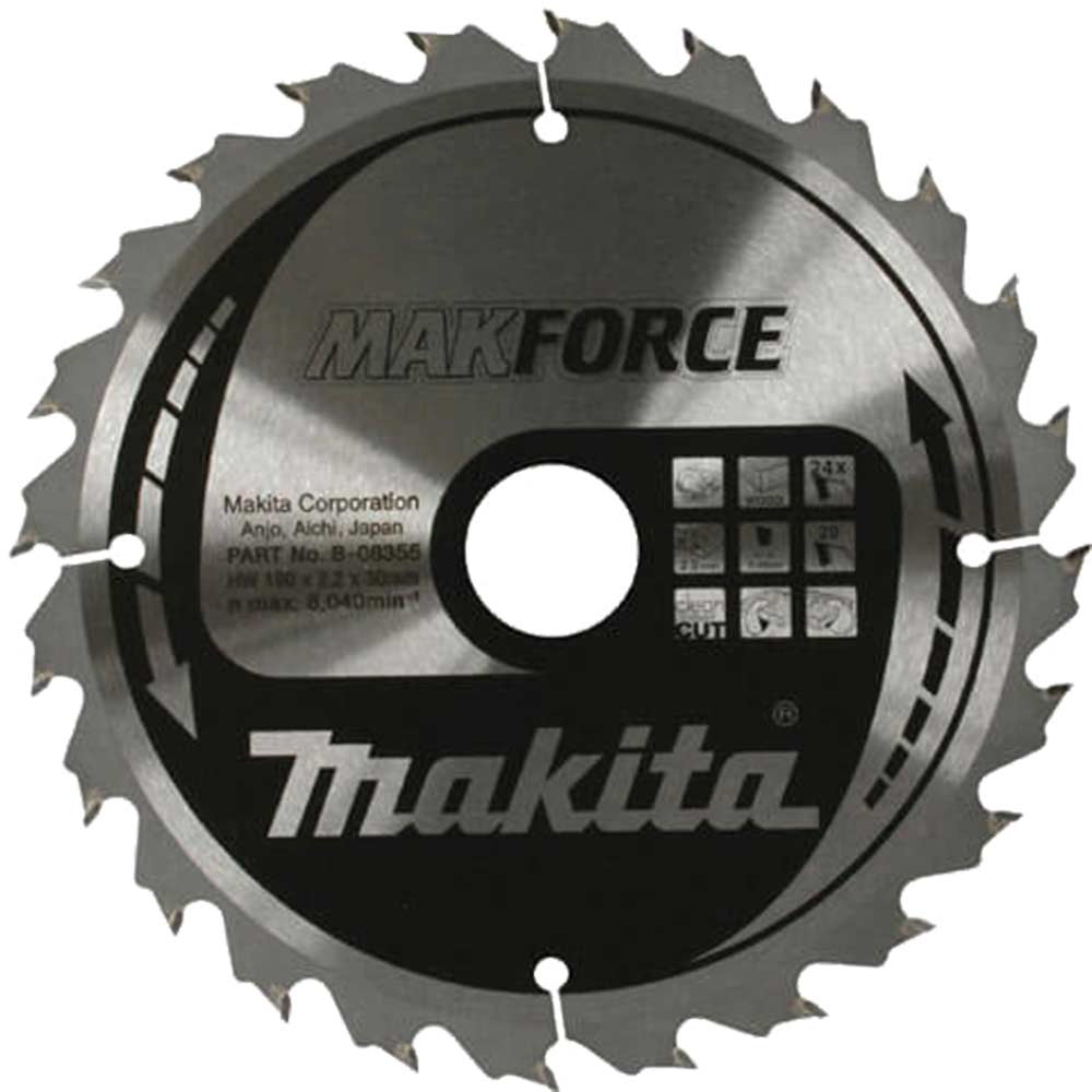 Makita Makforce Circular Saw Blade 190mm x 24 Teeth 30mm Bore