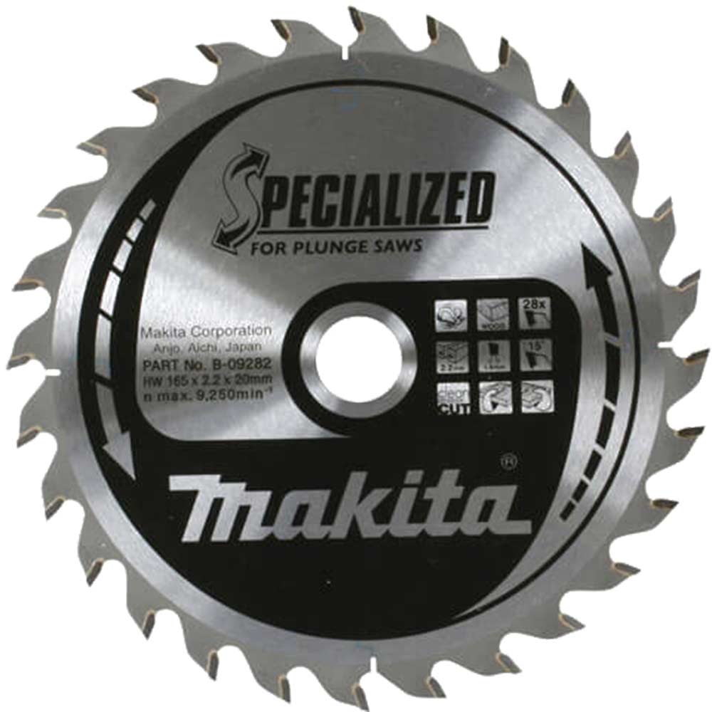 Image of Makita Specialized Plunge Saw Blade 165mm x 28 Teeth 20mm Bore