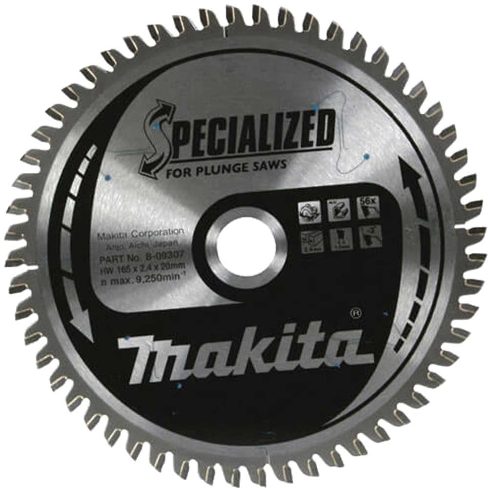 Image of Makita Specialized Corrian Plunge Saw Blade 165mm x 48 Teeth 20mm Bore