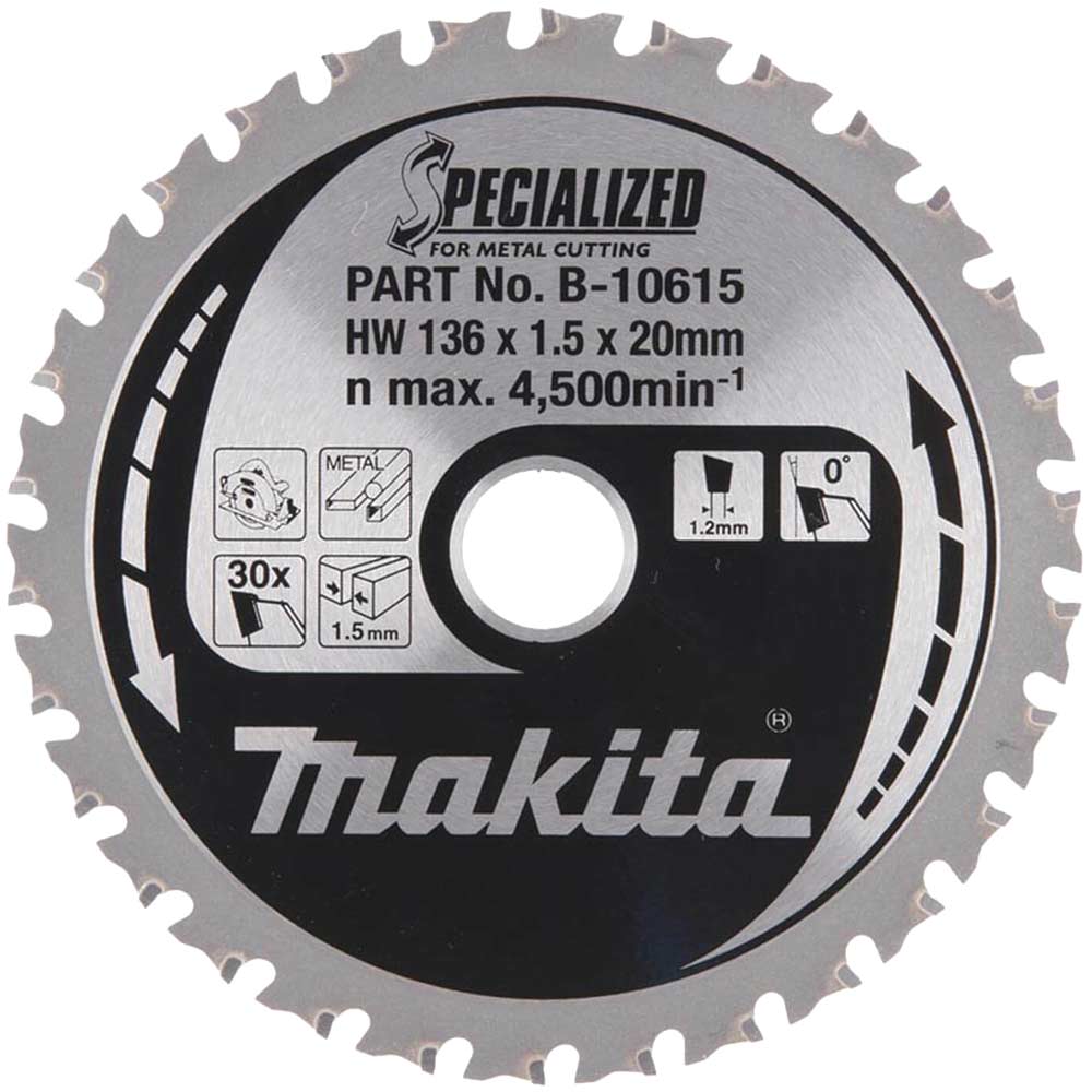 Image of Makita Specialized Cordless Circular Saw Blade 136mm x 16 Teeth 20mm Bore