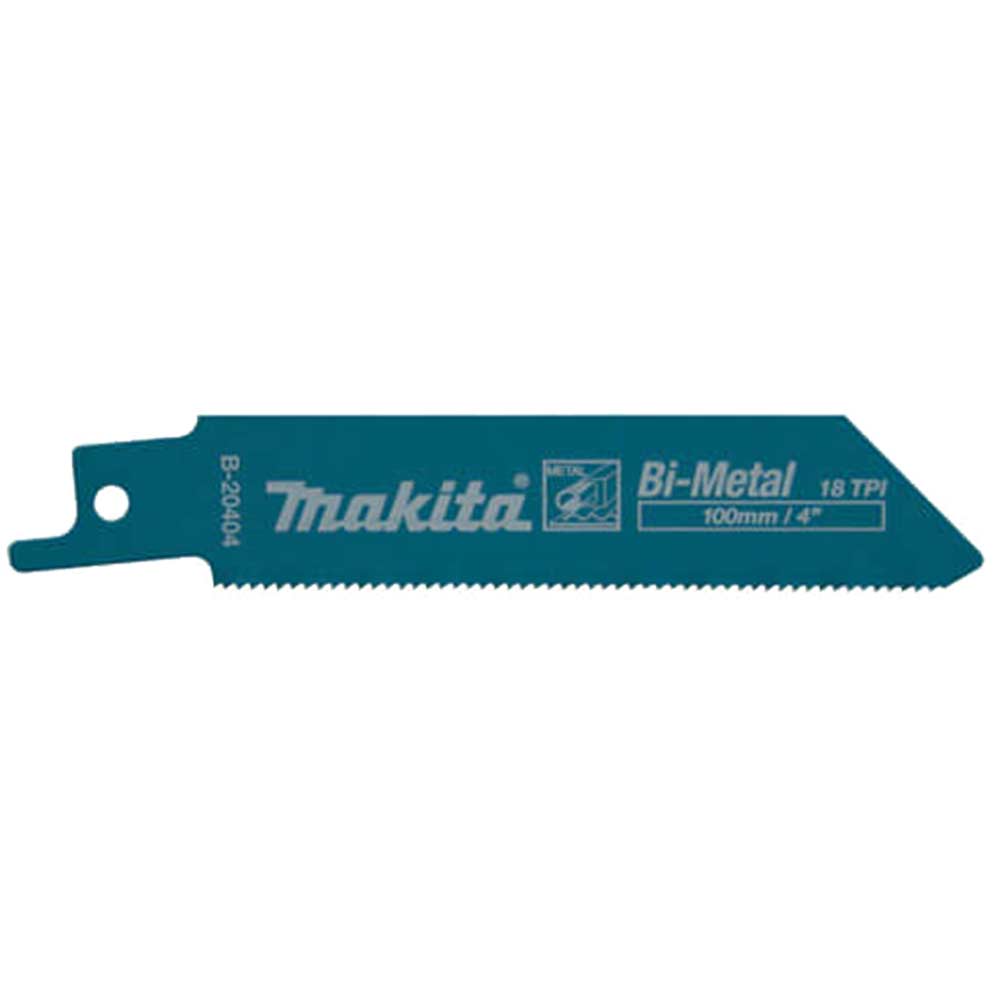 Image of Makita B-20404 Bi-Metal Reciprocating Metal Cutting Blades 100mm Pack of 5