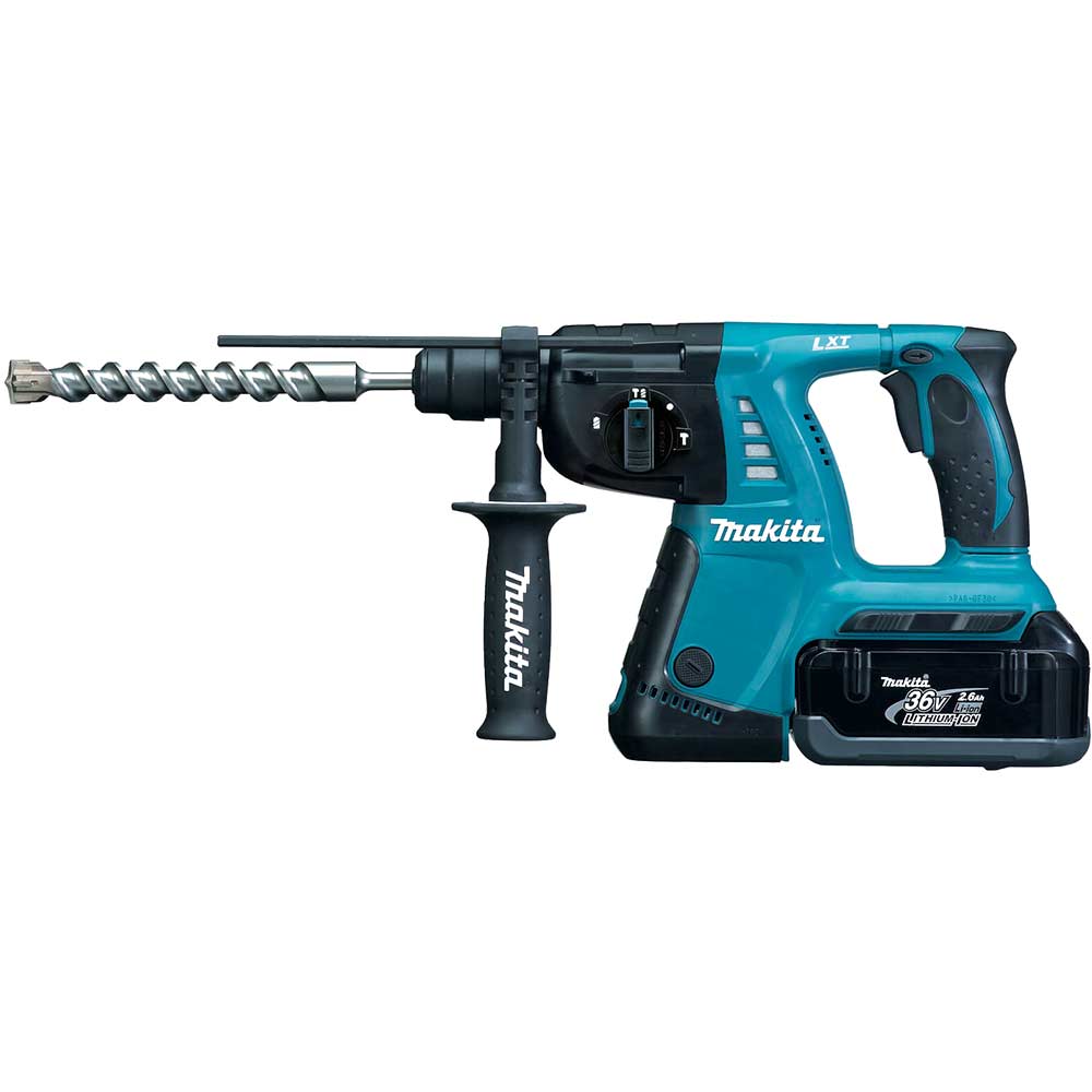 Makita BHR262RDE 36v Cordless SDS Rotary Hammer Drill with 2 Lithium Ion Batteries 2.6ah