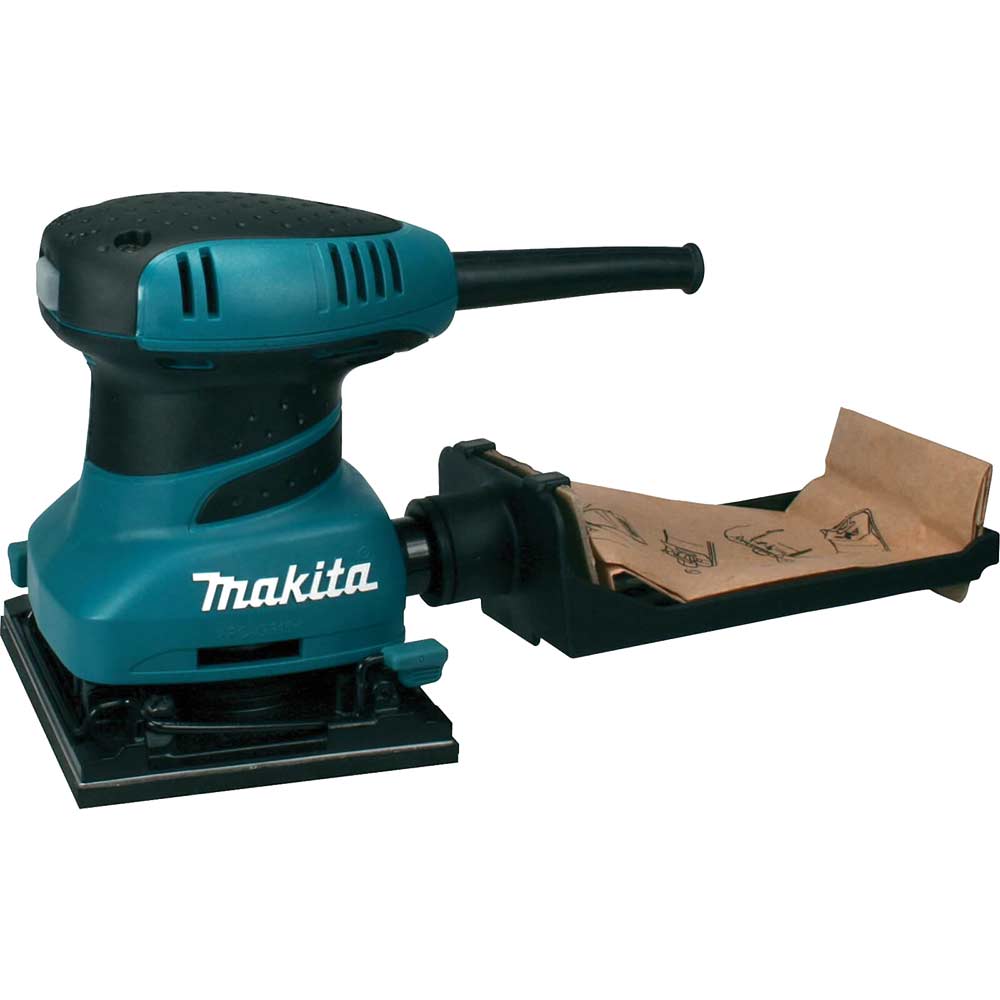 Image of Makita BO4555 Palm Sander with Hook & Loop + Clamp Fixing 200w 110v
