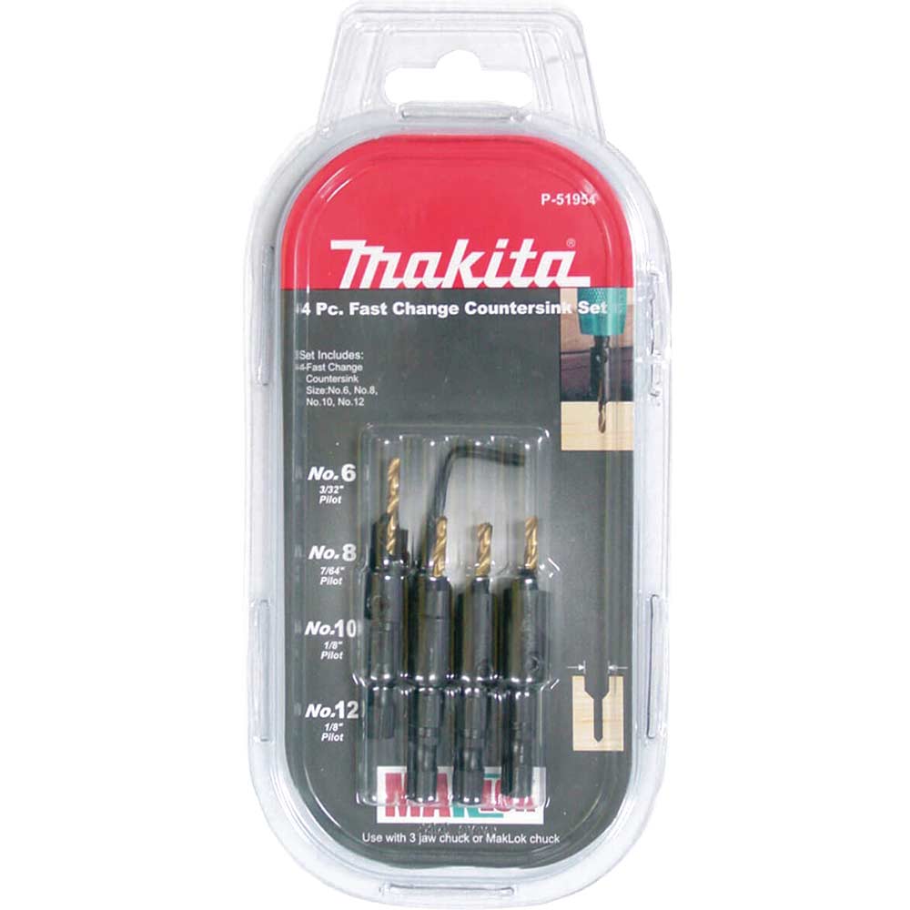 Makita Drill Countersink 4 Piece Set P-51954