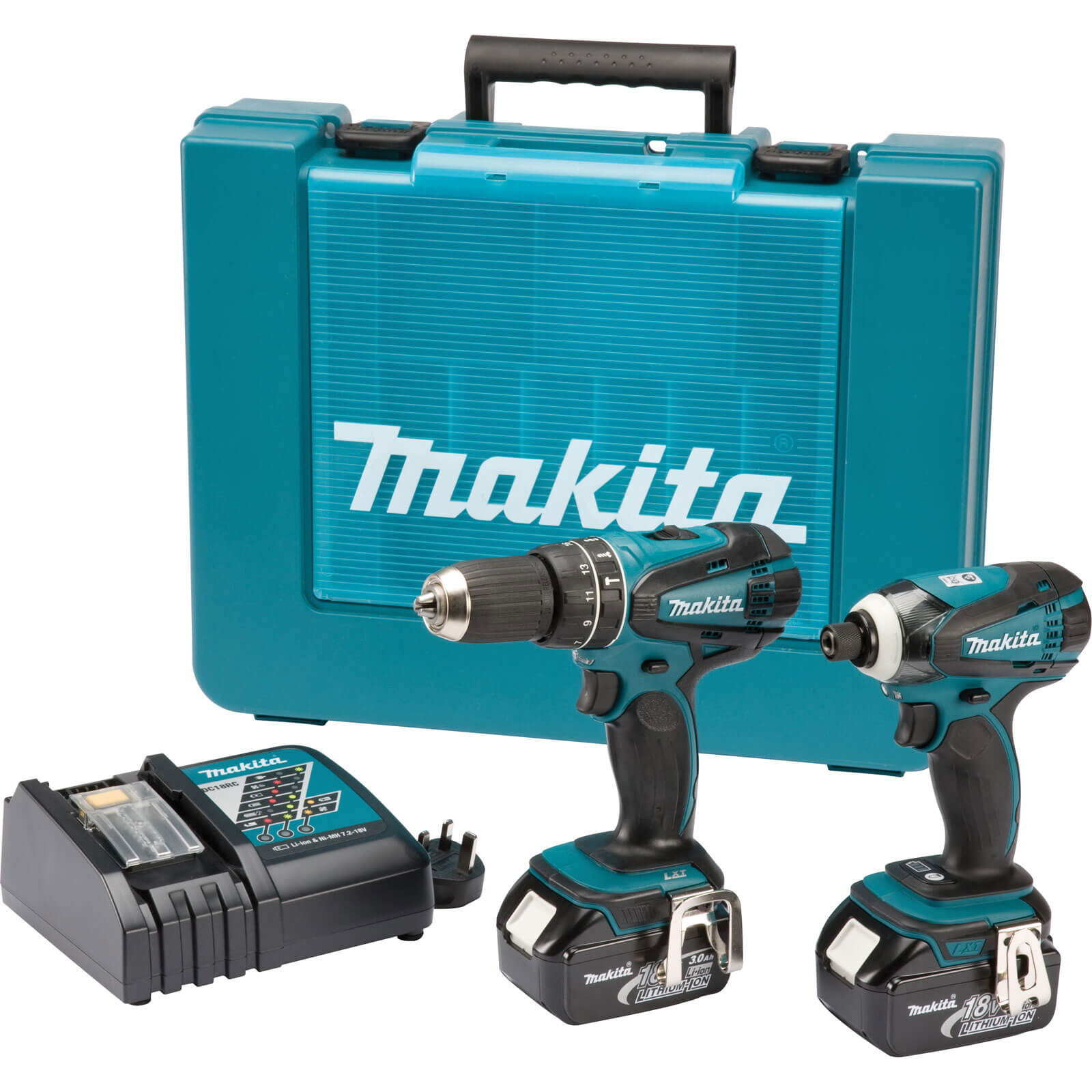 Makita DLX2012 18v Cordless Brushless Combi Drill & Impact Driver with 2 Lithium Ion Batteries 3ah