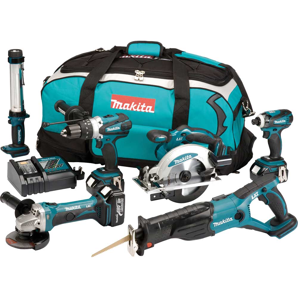 Makita DLX6000M 18v Cordless 6 Piece Power Tool Kit with 3 Lithium Ion Batteries 4ah