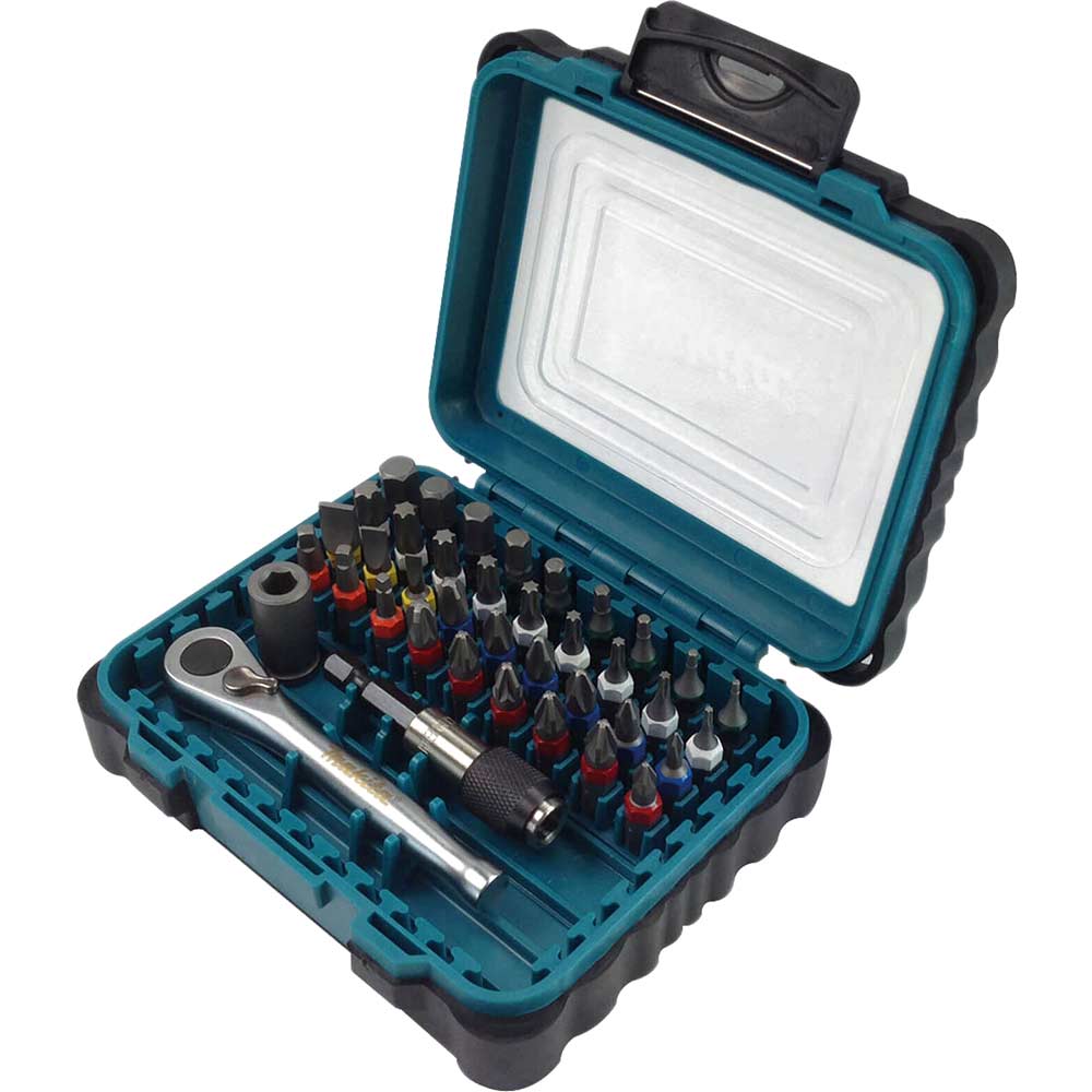 Image of Makita 39 Piece Screwdriver Bit Set with 1/4&quot; Ratchet Driver