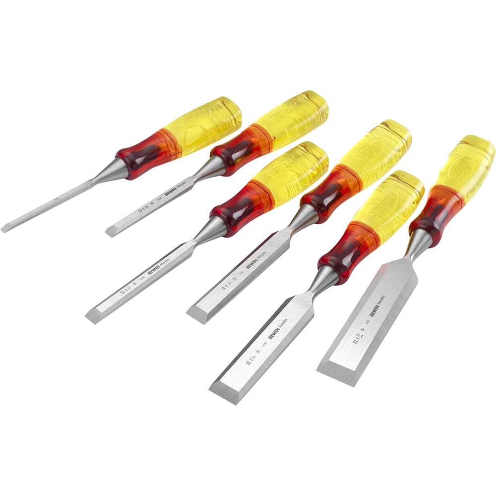 Image of Marples 6 Piece M373 Splitproof Bevel Edge Wood Chisel Set