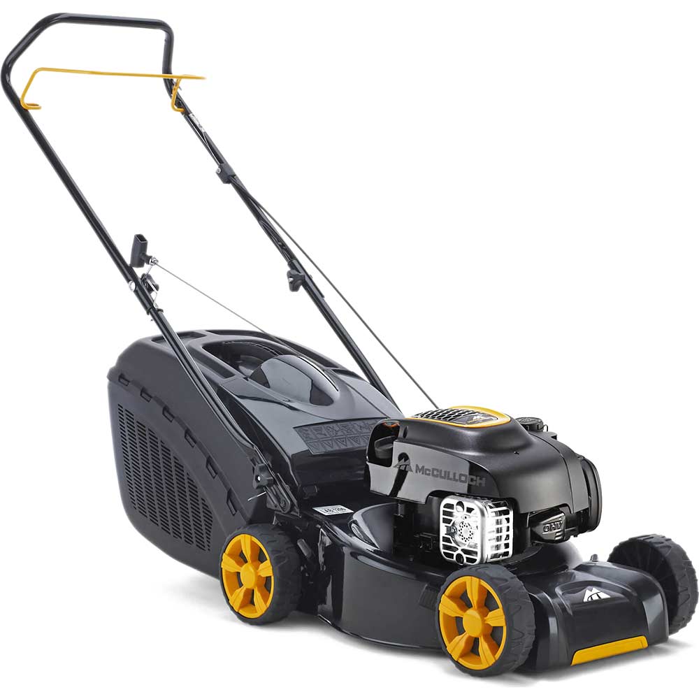 McCulloch M40-125 Push Petrol Rotary Lawn Mower 400mm Cut Width with Steel Deck & Briggs & Stratton 450E 125cc Engine